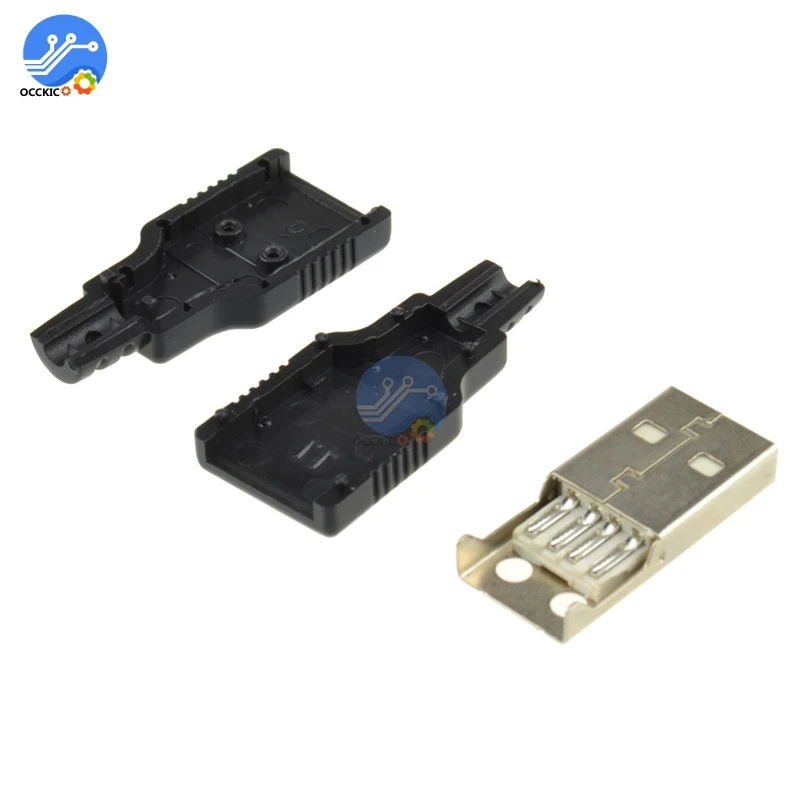 5 шт. 4-контактный Переходник USB Type A с черной пластиковой крышкой для