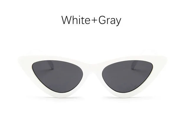 White Gray Сексуальные солнцезащитные очки кошачий глаз, тени для женщин, модные брендовые женские винтажные Ретро треугольные очки с дизайном «кошачие глаза» oculos feminino солнцезащитные очки - Цвет линз: White Gray