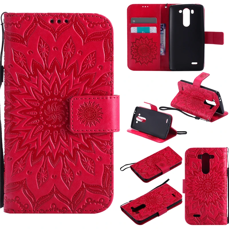 Флип искусственная кожа + бумажник чехол для LG G3 мини солнцезащитные Цветок