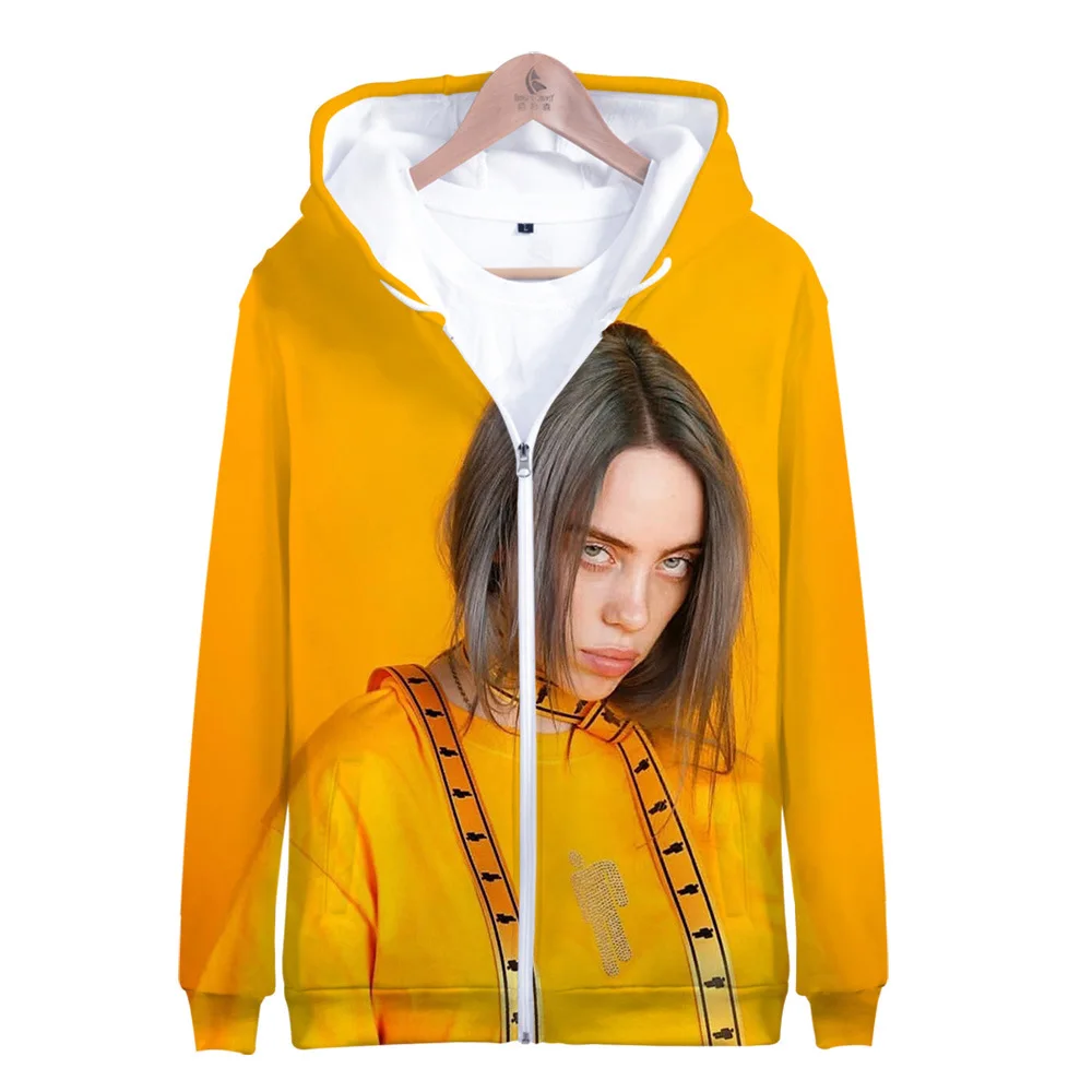 Billie Eilish/худи для женщин и девочек; детская толстовка; куртка с капюшоном; пальто на молнии; одежда