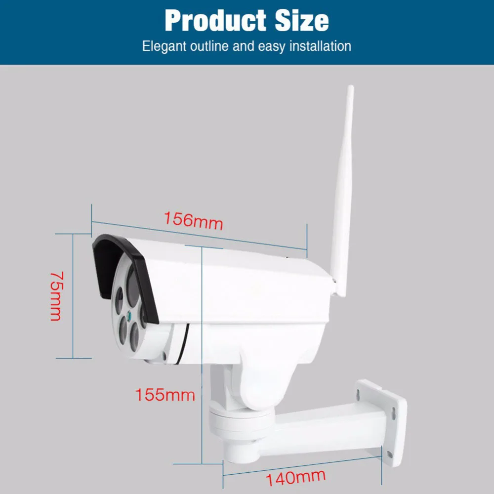 Anpviz Беспроводной Пуля IP Камера 1080 P 5 XPTZ HD Масштабирование videcam WI FI наблюдения веб