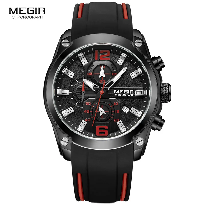 Часы Megir Мужские кварцевые аналоговые с хронографом 2063 г|wristwatch military|wristwatch menswristwatch