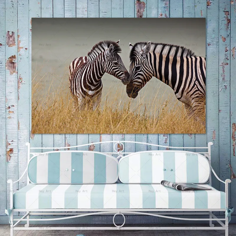 Настенные картины для гостиной Зебра черный белый холст искусство печать лошадь