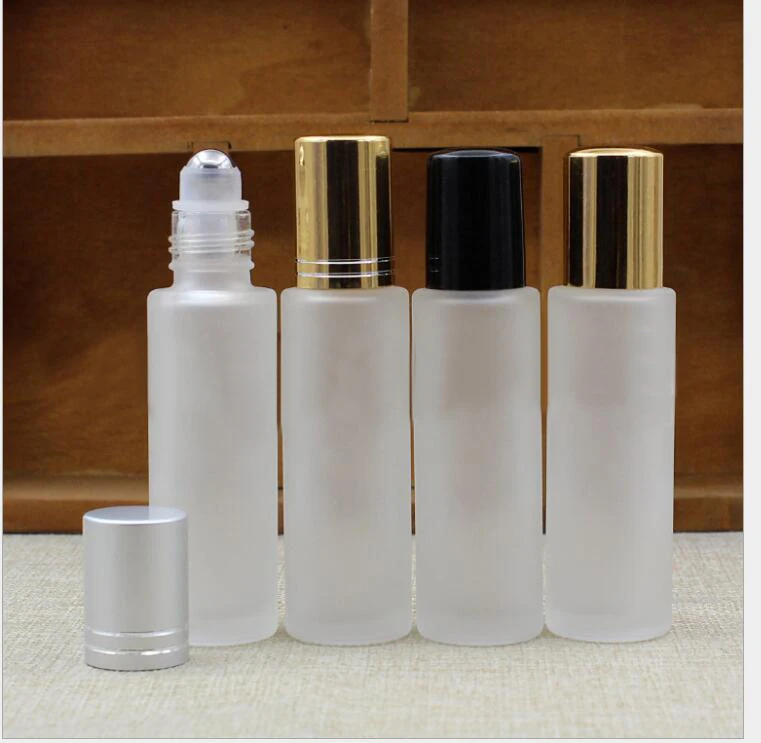 15 мл матовая стеклянная бутылка с (стальным шариком) рулон Матовой серебряной