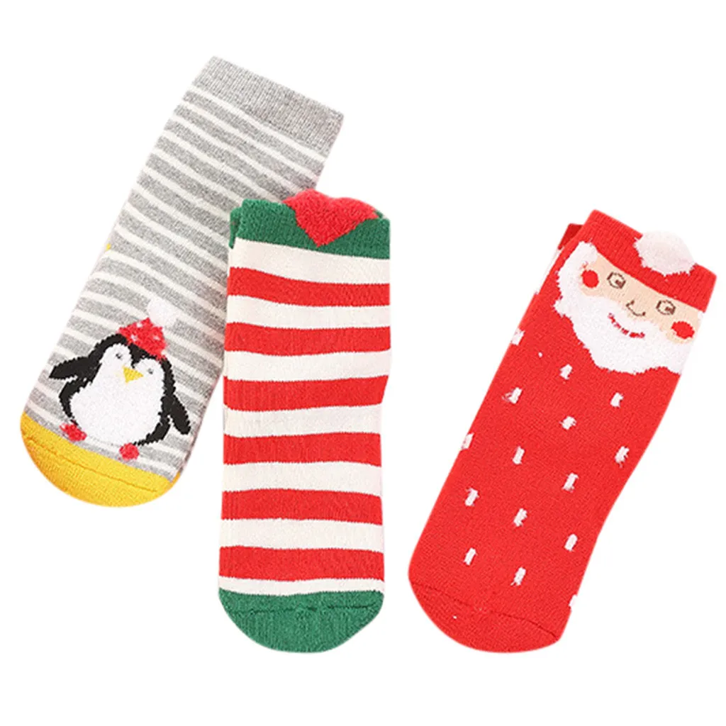 LONSANT/детские носки для новорожденных Милые тапочки с пингвинами малышей Теплые