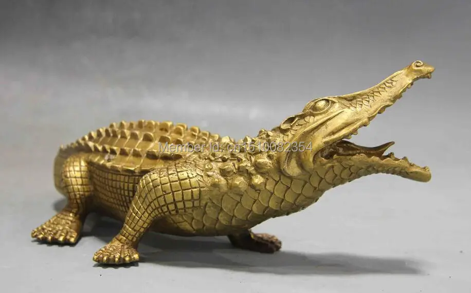 Китайский Фэншуй медный латунный дикий животный Аллигатор Крокодил | Дом и сад