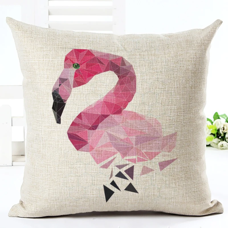 2016 новейший милый акварельный Фламинго квадратный льняной с принтом декор для
