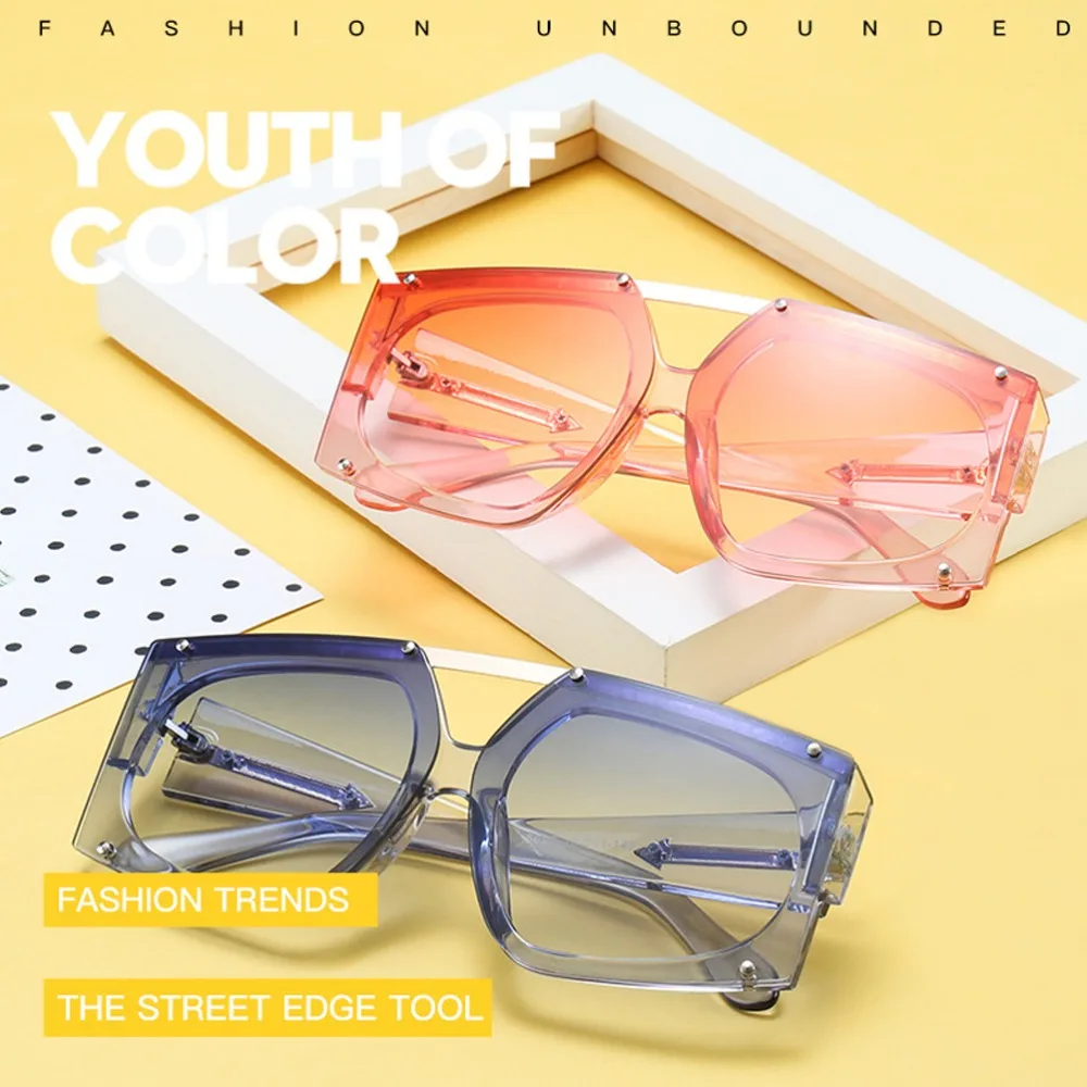 Женские винтажные полые солнечные очки в стиле панк большие размеры