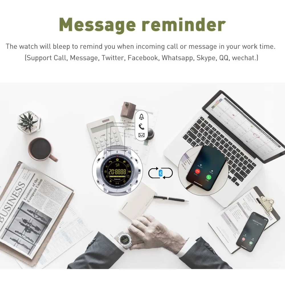 Diggro DI04 Pro EX19 Smart Watch Outdoor Sport IP68 Waterproof Pedometer Message Reminder Long Standby Time for Android IOS