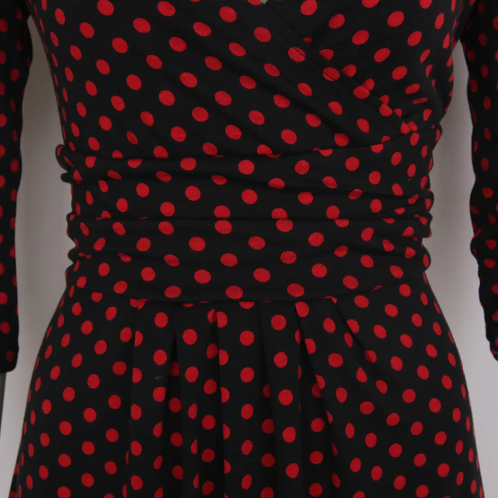 Женские платья хит продаж Свободные повседневные в горошек с v образным вырезом