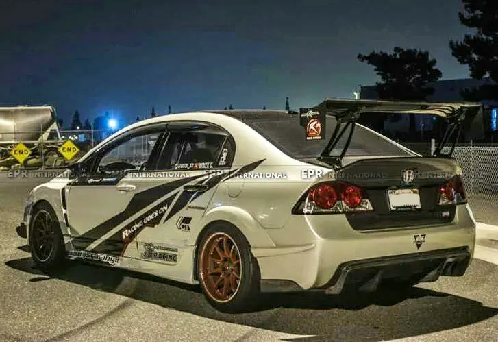 Автомобильный Стайлинг для Honda Civic FD2 углеродное волокно на ощупь задний диффузор
