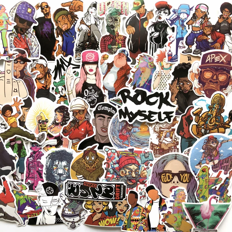 48 шт. рок-н-ролл хип-хоп панк-группа музыкальные наклейки для телефона ноутбука
