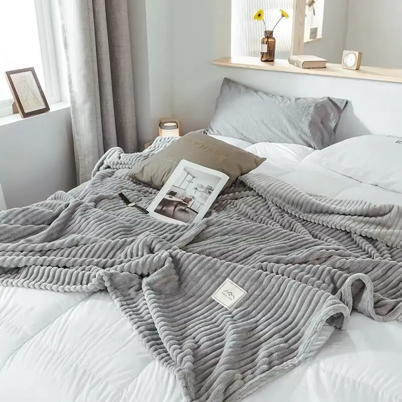 Фланелевое Флисовое одеяло толстые мягкие дорожные одеяла одноцветное