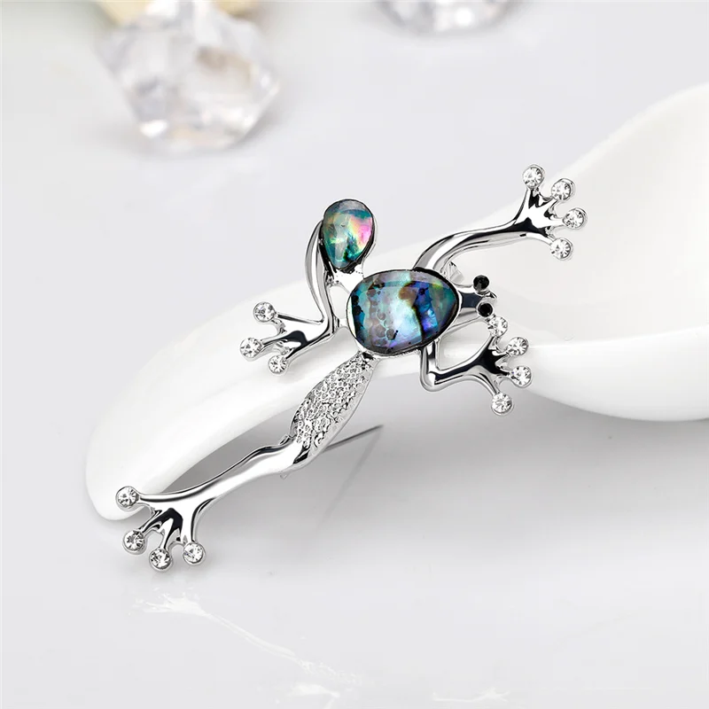 Брошь с дизайном лягушка из натурального ракушки брошь кристаллом в виде