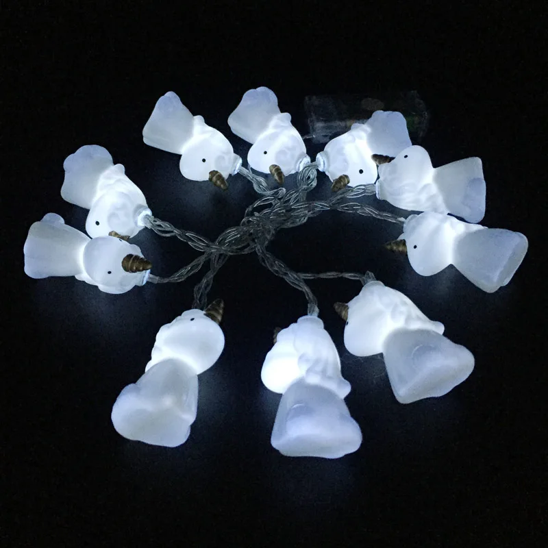 Светодиодная гирлянда с головой единорога 2 м 10P светильник ственское сказочное