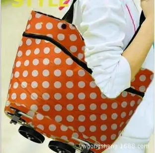 Free shipping portable shopping cart foldable trolley tote bag with wheel Rolling folding | Багаж и сумки