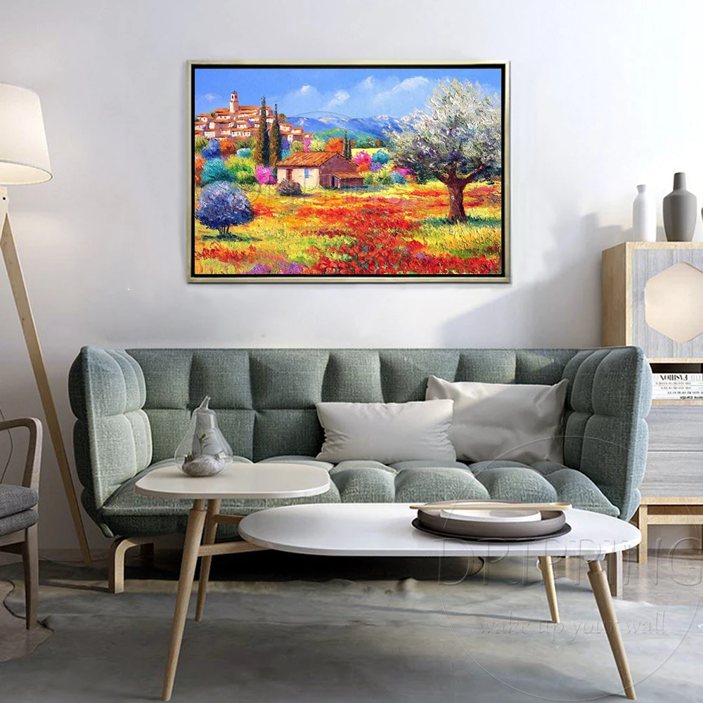 Artist Hand-painted High Quality Vivid Color Palette Knife Landscape Oil Painting on Canvas Abstract | Дом и сад