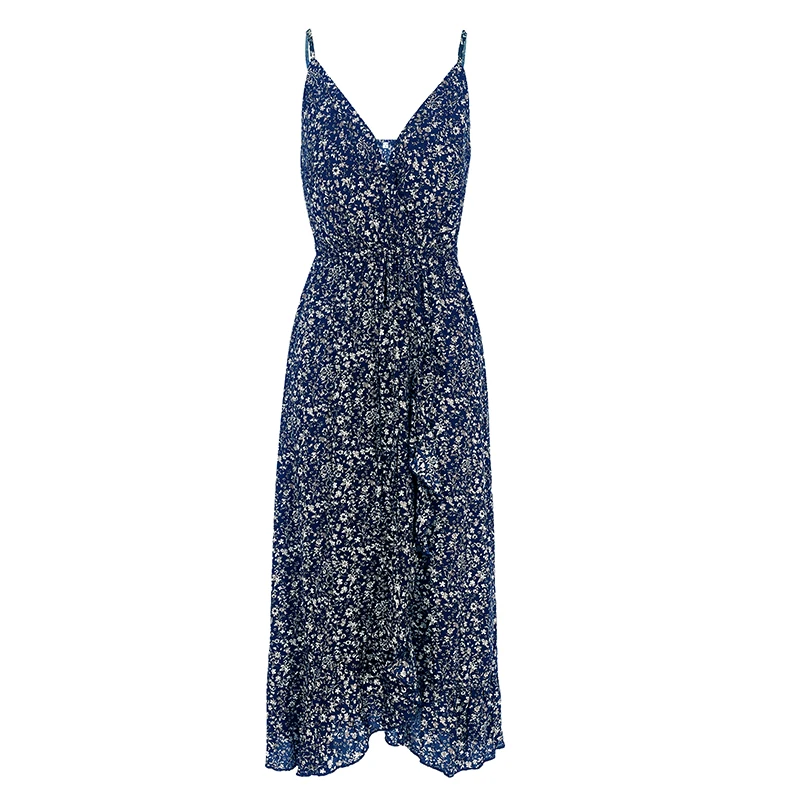 Vestidos largos verano 2019 летнее женское Макси платье на бретельках с цветочным принтом