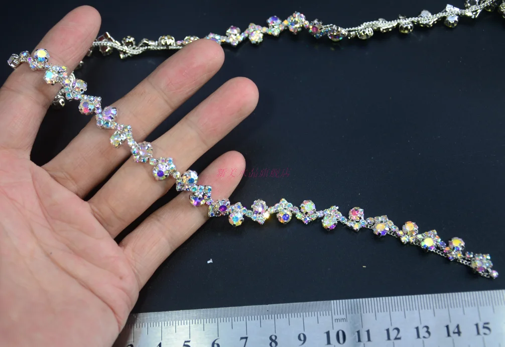 

10mm*40cm gembling rhinestone sticker sheets luxurious phone case decor Self Adhesive Scrapbooking Sticker shoes decoration