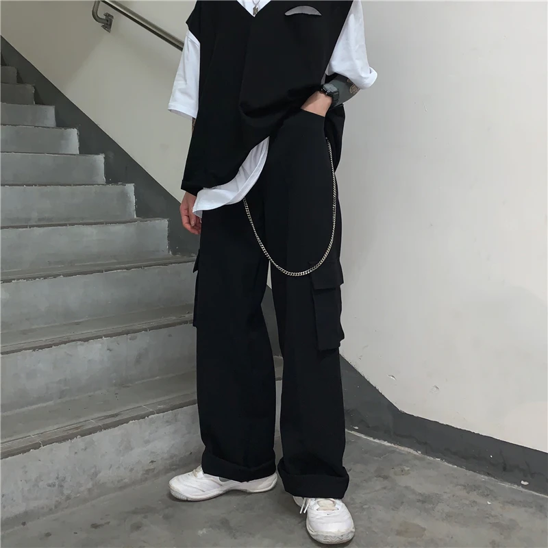 Спортивные штаны Harajuku стрейч брюки уличные модные широкие брюки уличные Большие размеры одежда футболка пальто Обычная трикотажная футболка Размер vero