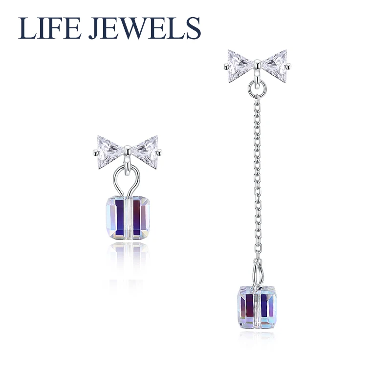 

Authentic 100% 925 Sterling Silver Crystal Drop Earrings l Women Luxury Sterling Silver Valentine's Day Jewelry Gift 18103