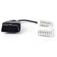 hot saleobd ii 2 for toyota 16 pin extension male to dual female y connector cable connect car with 2 obd2 tools