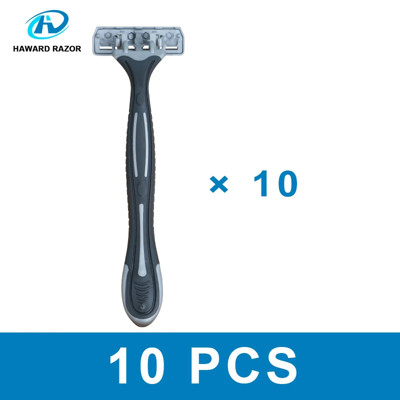 Бритва hauard с 3 лезвиями одноразовая бритва лубрикантом поворотная головка 10 шт.
