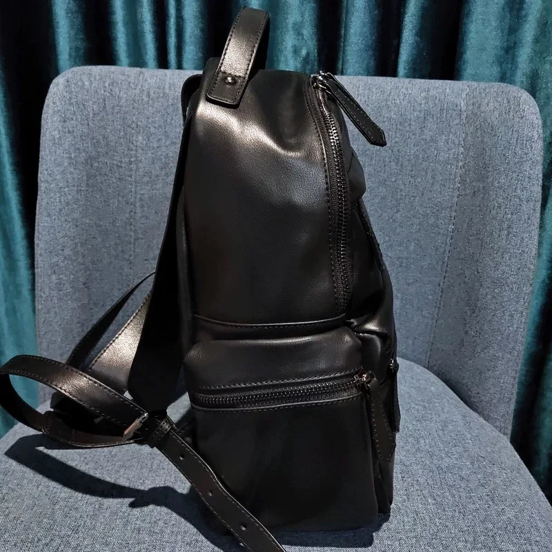 Mochilas Mujer женский рюкзак из натуральной кожи Новая модная женская черная школьная Сумка молодежная сумка через плечо дорожные рюкзаки