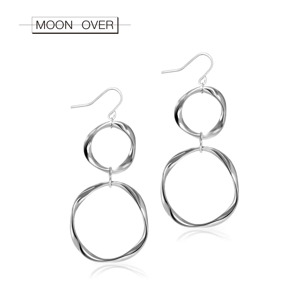 Луна над Личность нерегулярные двойное кольцо серьги Мода Тыква Форма