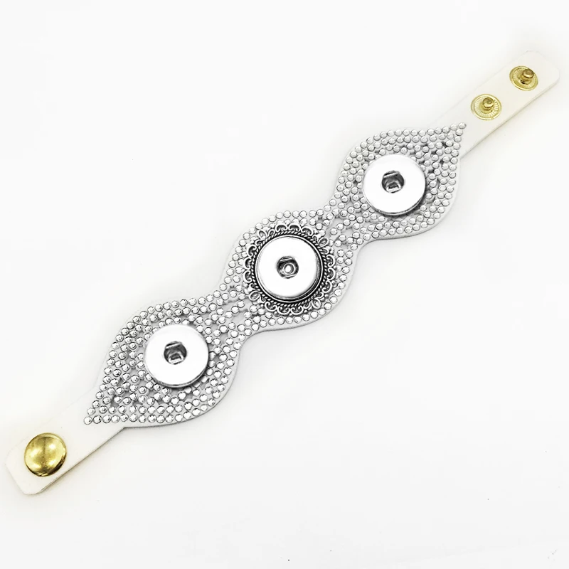 New 3 button Korean velvet crystal snap bracelet GJ5701 (fit 18mm 20mm snaps) | Украшения и аксессуары