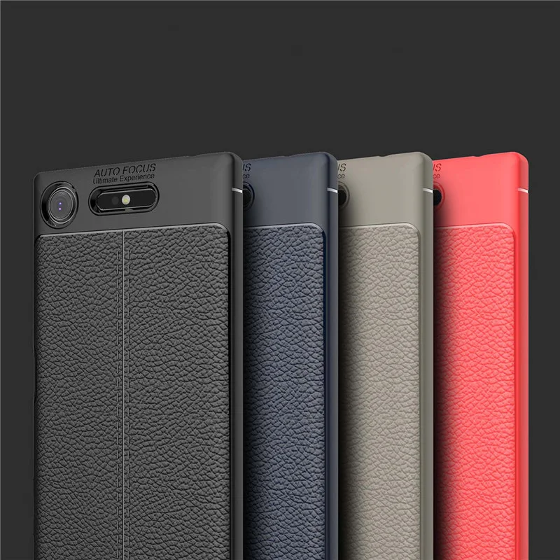 For Sony Xperia XZ1 Case Carbon Fiber Texture Soft Silicone Phone Back Cover Shockproof TPU Funda |