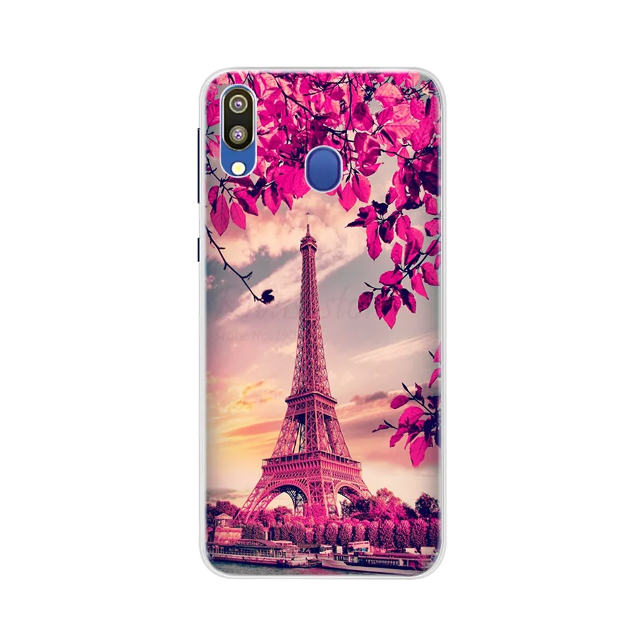 Для samsung galaxy m20 чехол силиконовые в форме цветка живопись Мягкий ТПУ для Capas m10 m30