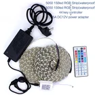 Светодиодная ленсветильник, 12 В постоянного тока, RGB SMD 2835 5050, 44 кнопки, пульт дистанционного управления, 5 м, 10 м, полный комплект, гибкая Диодная лента, водонепроницаесветильник та