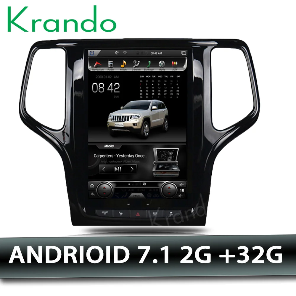 Krando Android 8,1 10," вертикальный экран Автомобильная Мультимедийная система gps для Jeep Grand Cherokee- Навигация стерео радио
