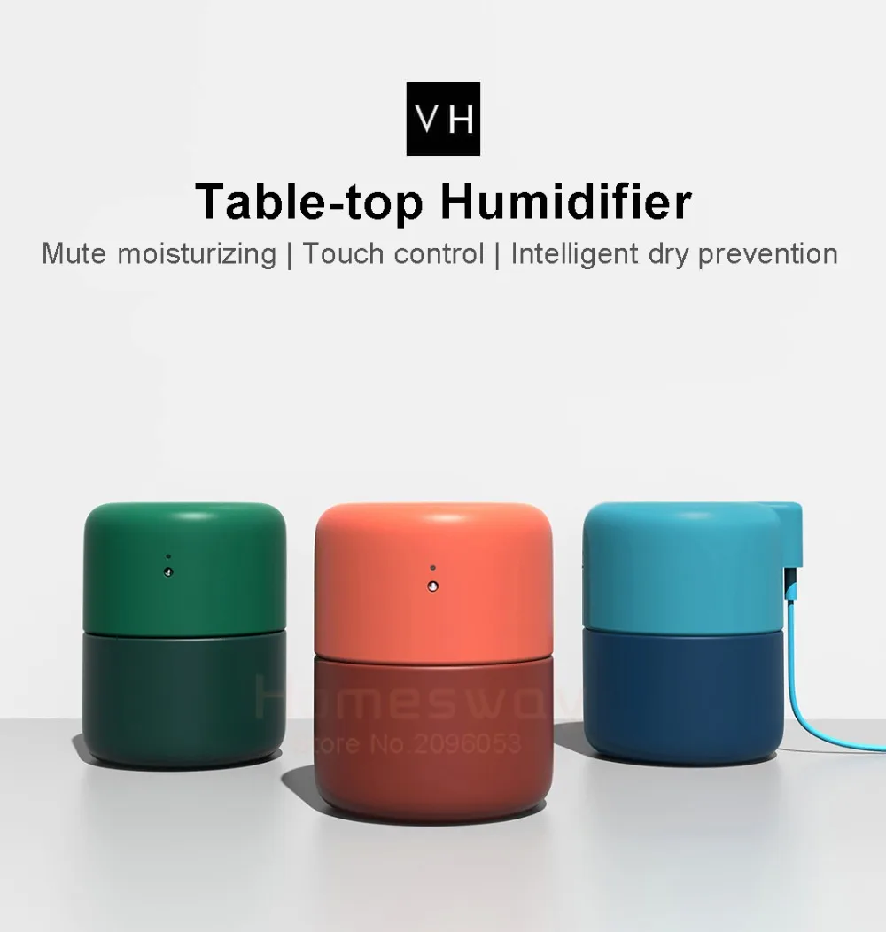 Xiaomi VH настольный USB увлажнитель 420 мл тихий очиститель воздуха умная защита от сухого огня сенсорный контроль портативный для офиса дома автомобиля