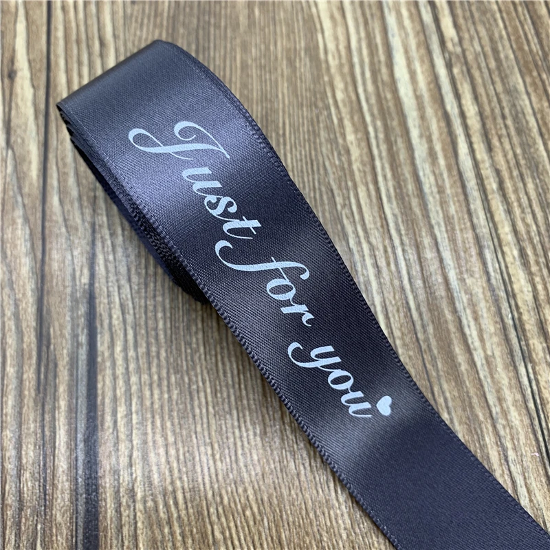 5Yards 25mm Romantic Gift Packaging Belt Printed "Just For You" Design Ribbon Tapes Handmade For Wedding Christmas Decoration