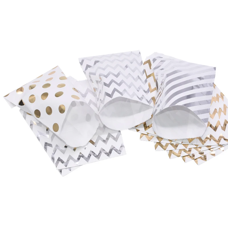 25/50pcs Striped Polka Dot Paper Candy Bags Popcorn Gift Bag Food Cookies Packaging Supplies Wedding Festival Party Decoration 7 | Дом и сад