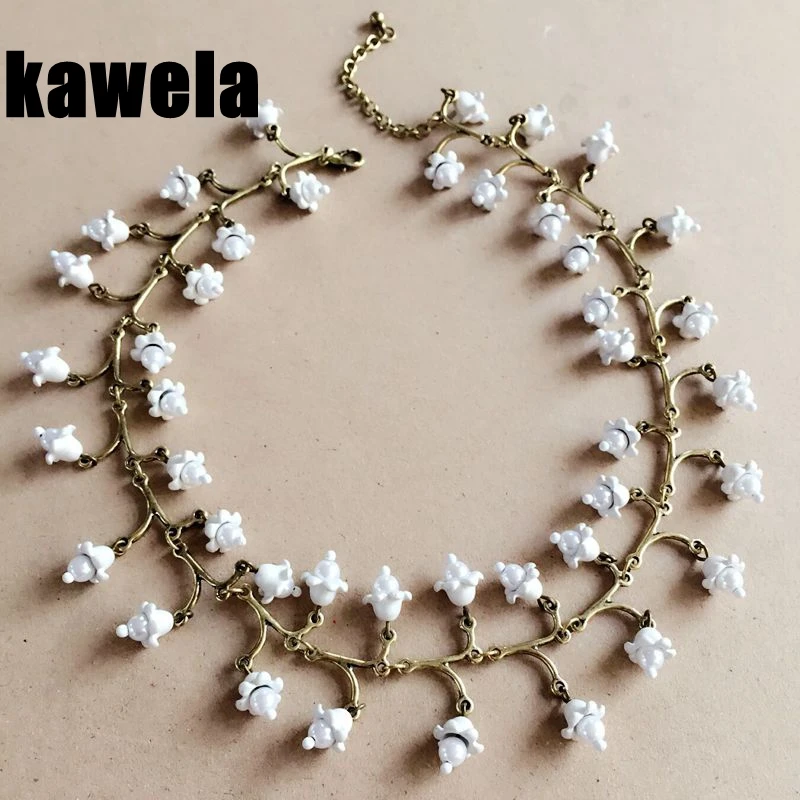 Новый чокер Ярко белый милый кружевной с пресноводным жемчугом|flower necklace|necklace free