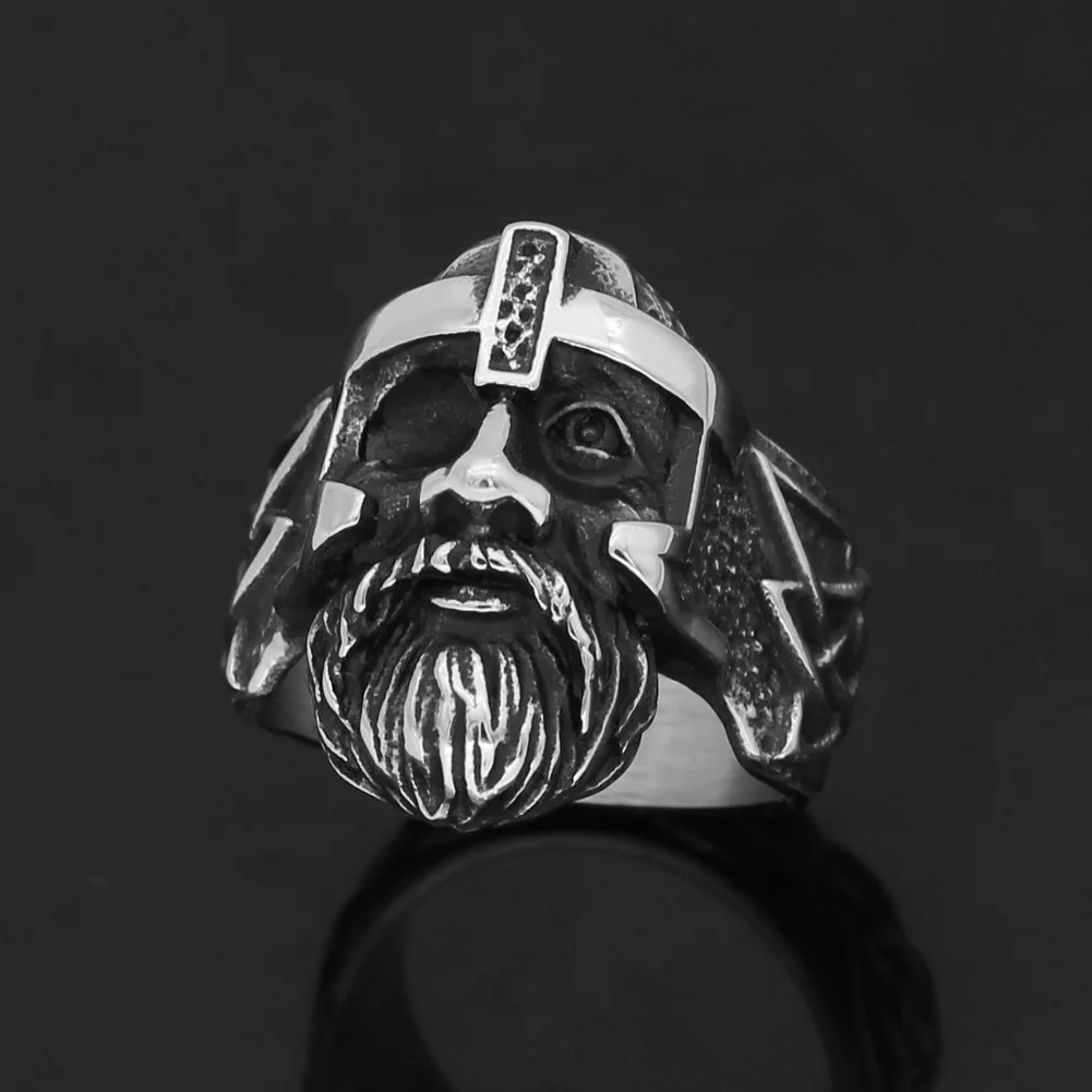 Скандинавский Викинг амулет odin лицо Worrior кольцо из нержавеющей стали с