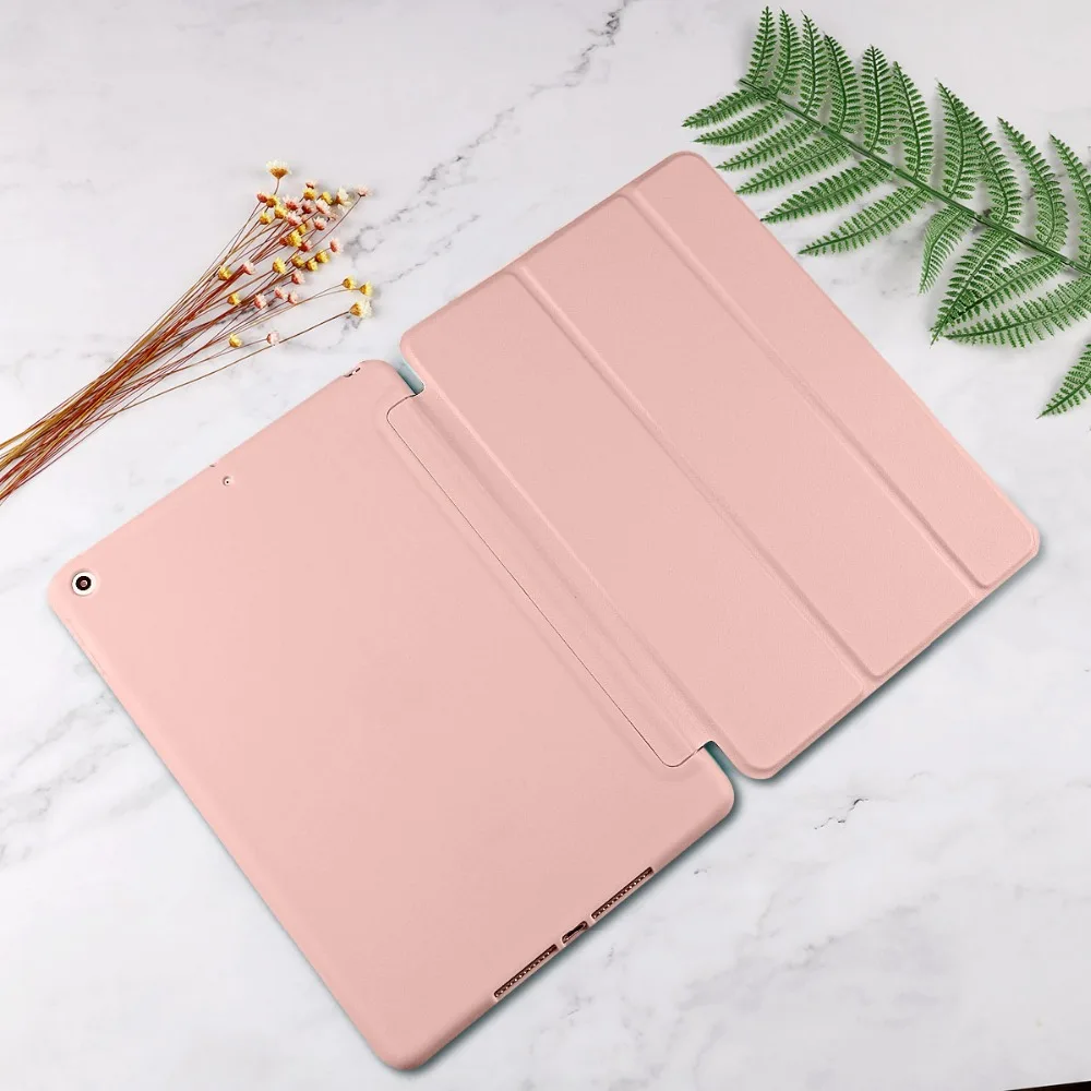 Для iPad iPad 9,7 дюймов Чехол, ультра тонкий легкий смарт-чехол трехслойный Чехол подставка с гибкой мягкой ТПУ задней крышкой