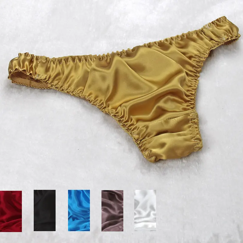 Шелковое Мужское нижнее белье из натурального шелка с заниженной талией|underwear th|men t underwearmens silk thong underwear |