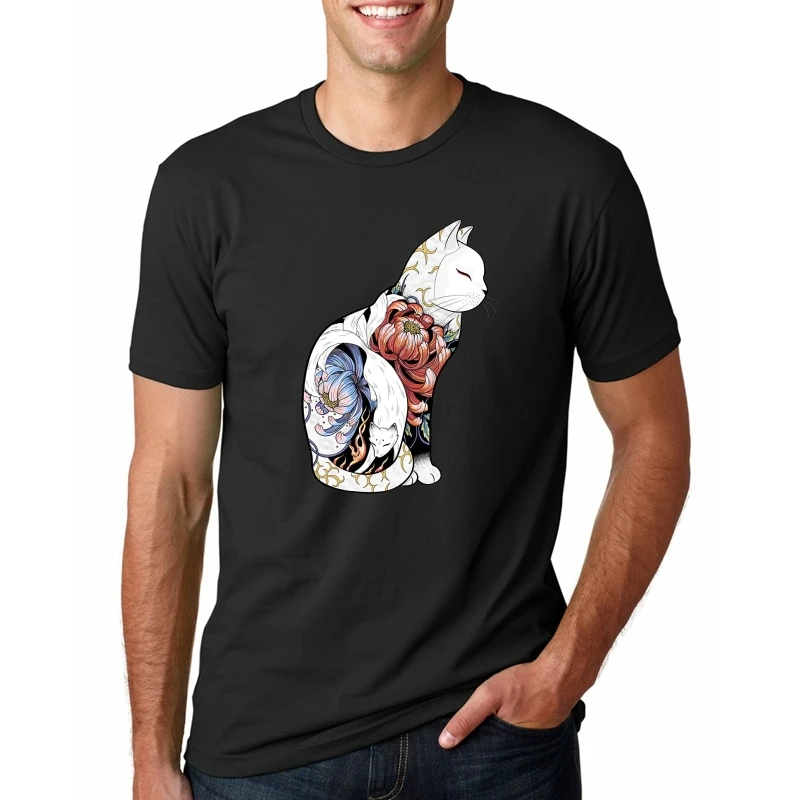 Мужские футболки 3D футболка с милым котом мужские летние принтом животных