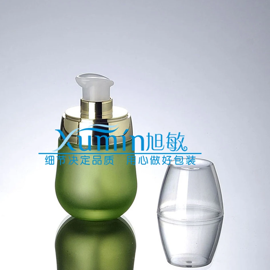 30 мл Белый Зеленый матовое стекло бутылка лосьона пресс насос бутылки