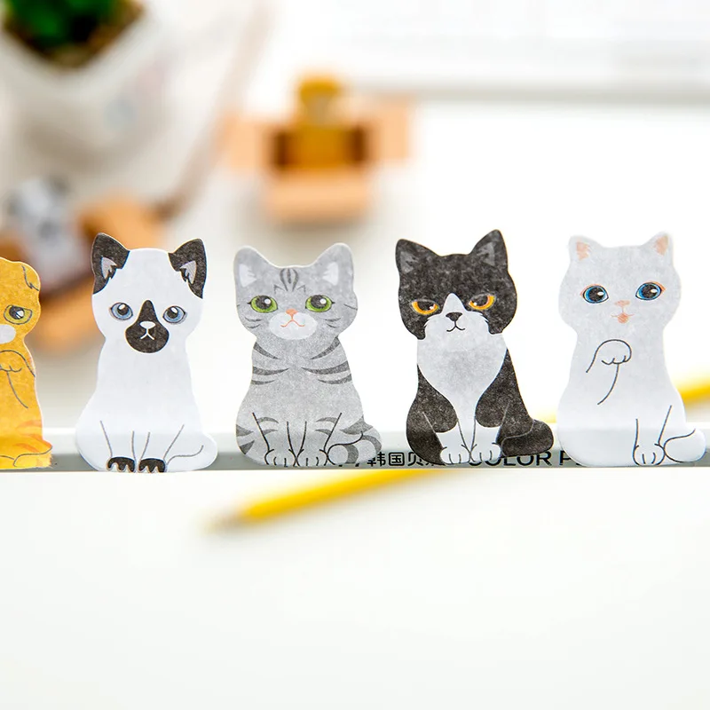 3D Kawaii Кошка Собака коробка милые наклейки из мультфильмов корейские канцелярские Липкие заметки офисные школьные принадлежности блокнот Скрапбукинг