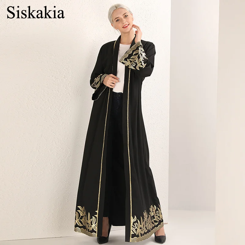 Siskakia 2019 элегантный кардиган с цветочным рисунком халат абайя для женщин Ближнего