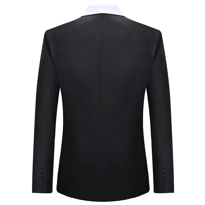 Черный белый хит цвет пиджак мужской 2018 брендовый новый однобортный на одной