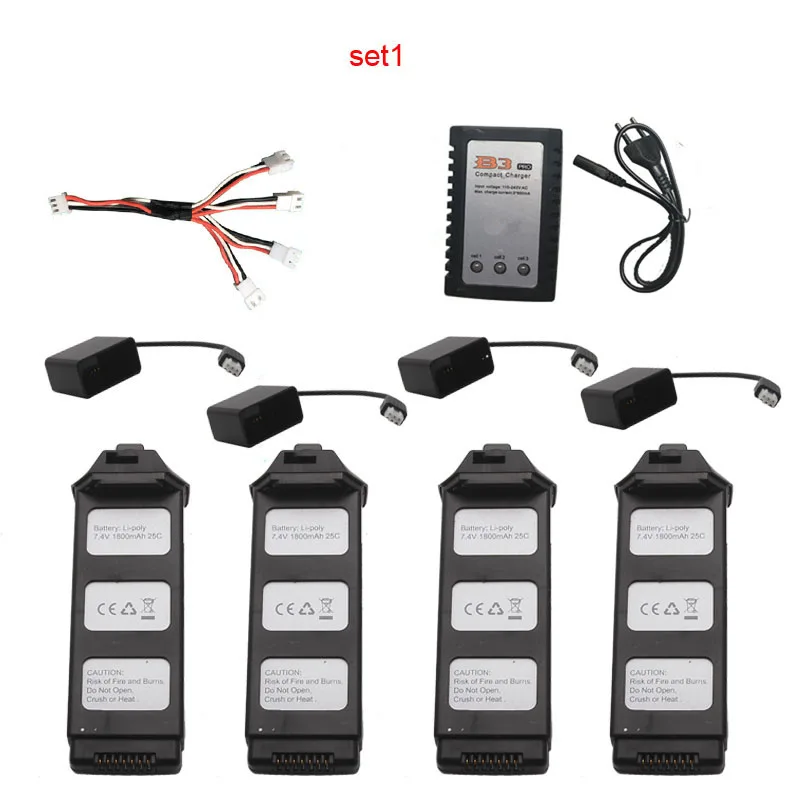 set1 Аккумулятор Lipo 7,4 В 1800 мАч для JJRC JJPRO X5 Радиоуправляемый Дрон 5G gps wifi FPV Квадрокоптер Макс 18 мин запасные части Аксессуары - Цвет: set1