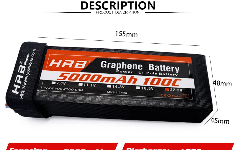 HRB 22,2 V 5000mah Графен 6S Lipo батарея 100C EC5 XT90 для RC катамаран Лодка 4WD масштабная модель машинки запчасти для грузовиков Deans T XT60 разъем