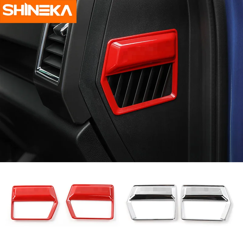 

SHINEKA Car Internal Styling Dashboard Air Condition Outlet Vent Cover Trim Frame Stiker Fit for Ford F150 2015+