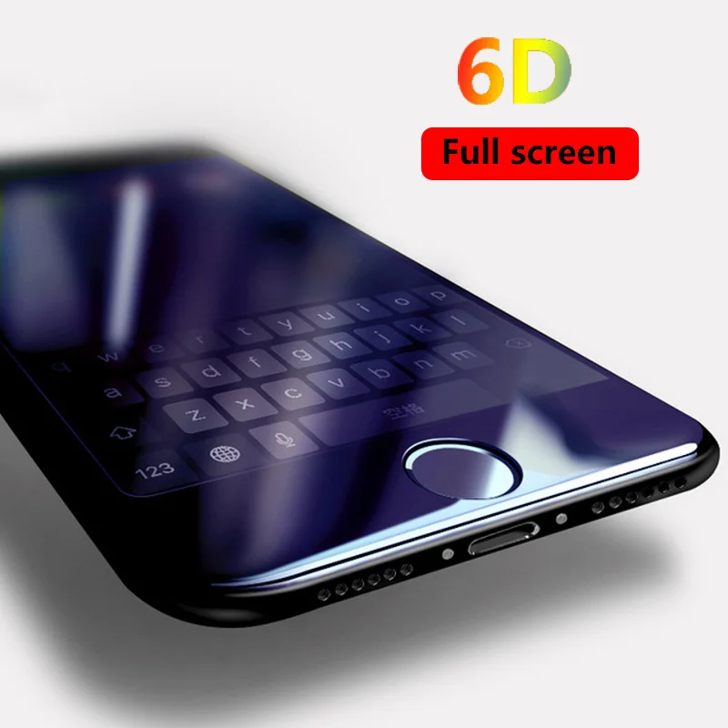 HD анти Буле свет Экран протектор Закаленное Стекло для iPhone 8 7 6 6s плюс мягкий 6D